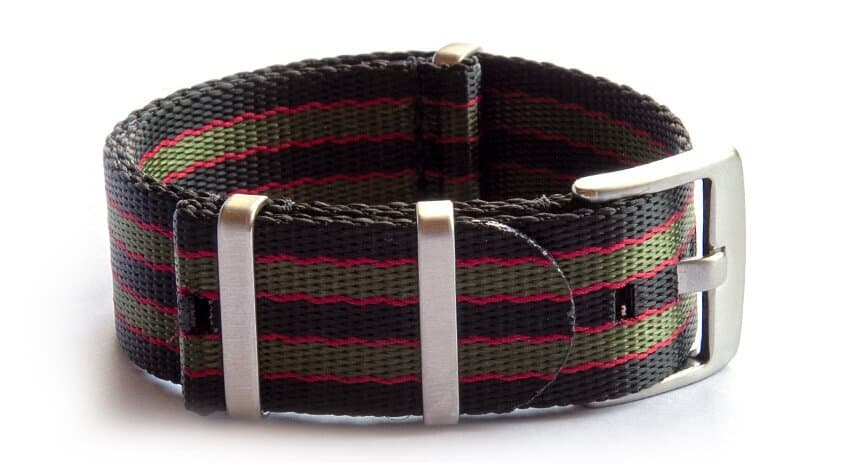 NATO seatbelt strap · 22mm / Black/Red/Green / Seatbelt / 280mm / Stainless Steel