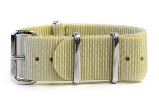 NATO nylon strap · 20mm / Beige / Nylon / 280mm / Stainless Steel