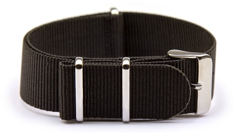 NATO nylon strap · 16mm / Black / Nylon / 280mm / Stainless Steel