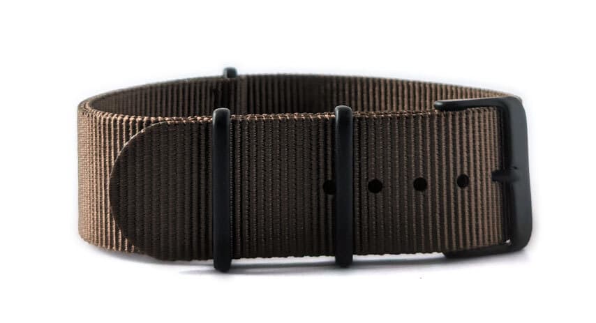 NATO nylon strap · 18mm / Brown / Nylon / 280mm / Pvd Black