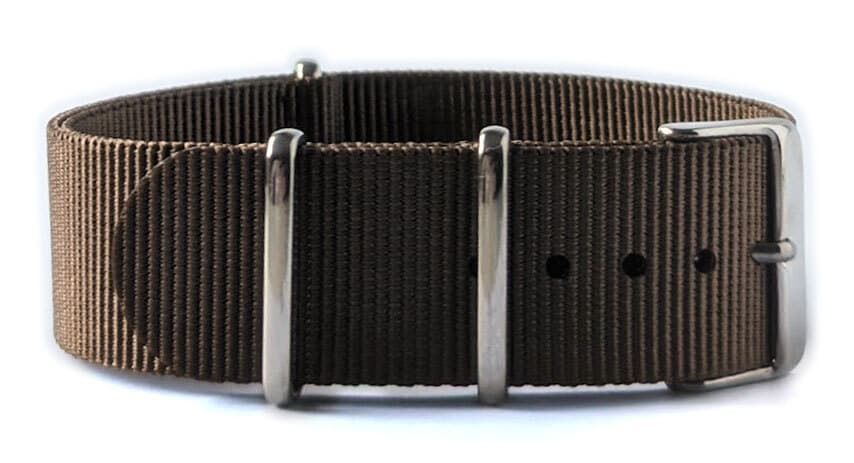 NATO nylon strap · 24mm / Brown / Nylon / 280mm / Stainless Steel