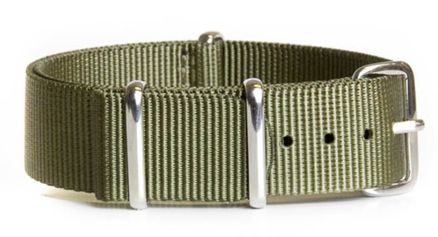 NATO nylon strap · 24mm / Green / Nylon / 280mm / Stainless Steel