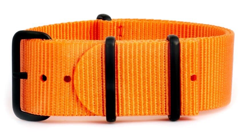 NATO nylon strap · 18mm / Orange / Nylon / 280mm / Pvd Black