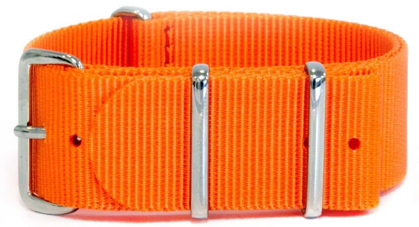 NATO nylon strap · 22mm / Orange / Nylon / 280mm / Stainless Steel