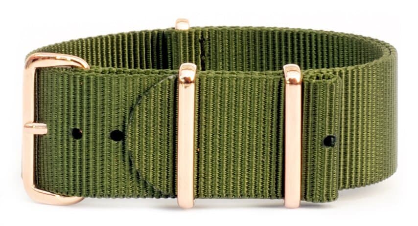 NATO nylon strap · 18mm / Green / Nylon / 280mm / Stainless Steel