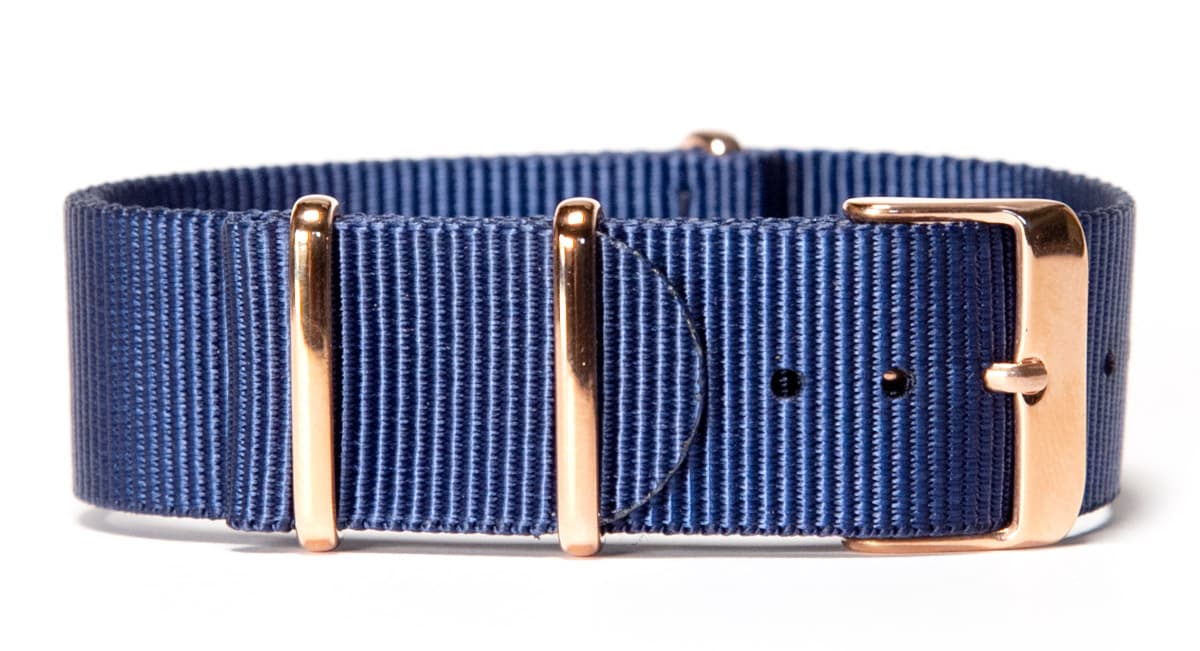 NATO nylon strap · 18mm / Navy Buckles / Nylon / 280mm / Rose Gold