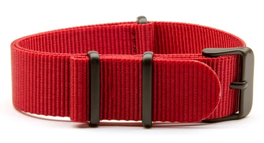 NATO nylon strap · 24mm / Red / Nylon / 280mm / Pvd Black