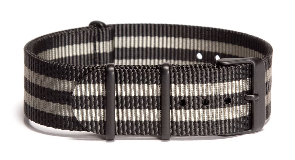 NATO nylon strap · 20mm / Black Dark Grey / Nylon / 280mm / Pvd Black