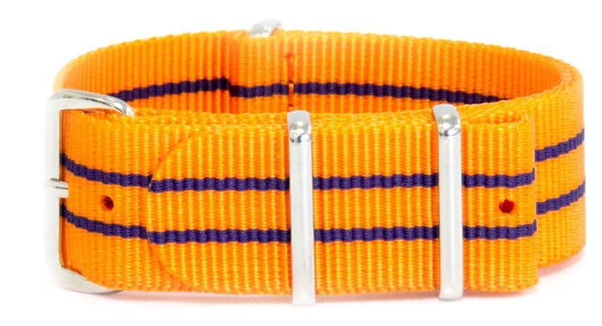NATO nylon strap · 20mm / Orange/Blue / Nylon / 280mm / Stainless Steel