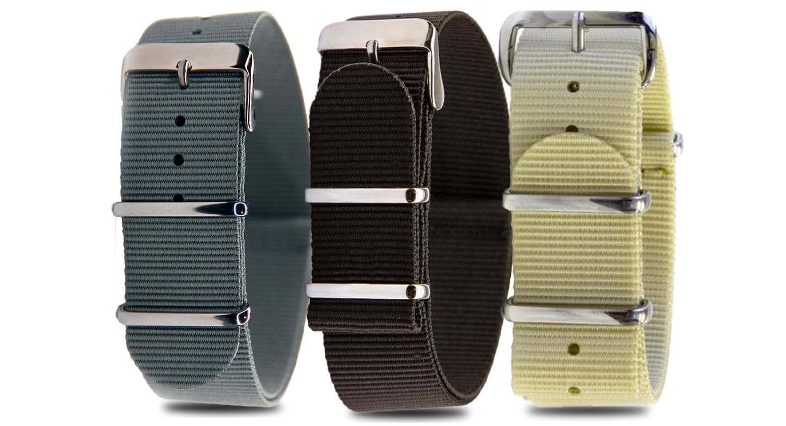 NATO Value Pack · 20mm / Beige Grey Black / Nylon / 280mm / Stainless Steel