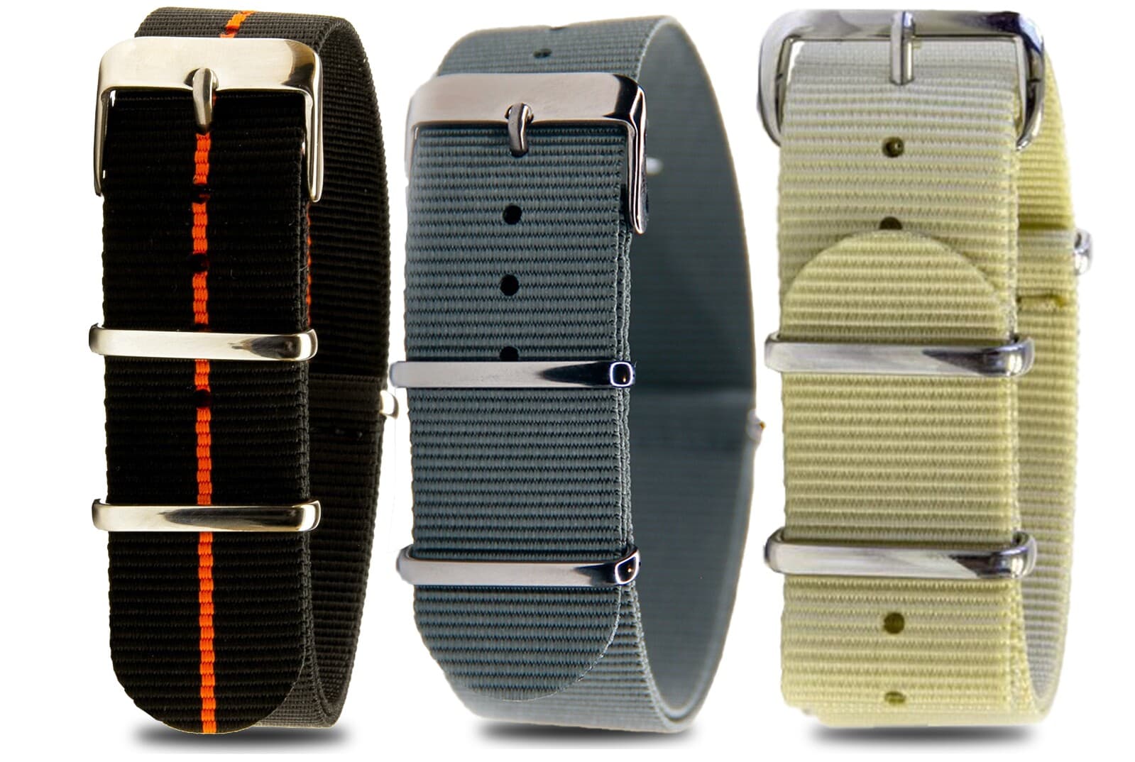 NATO Value Pack · 20mm / Beige Black Orange / Nylon / 280mm / Stainless Steel