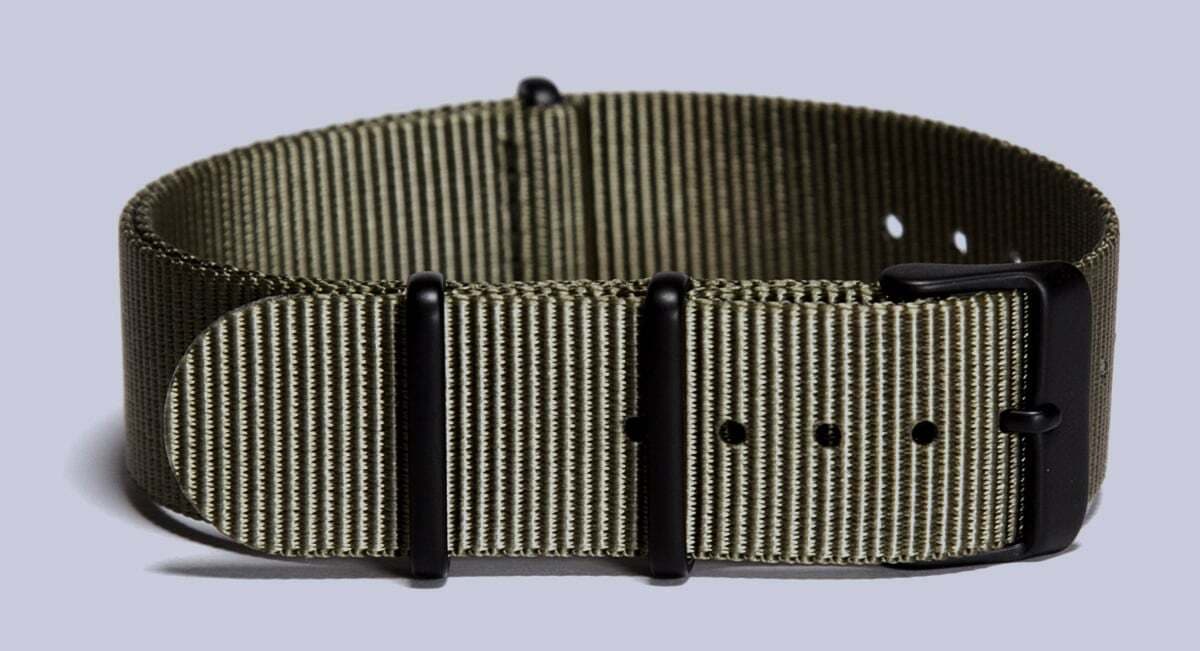 NATO nylon strap · 24mm / Green / Nylon / 400mm / Pvd Black